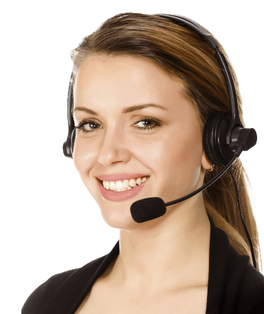 Woman wearing a headset.